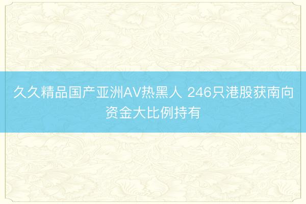 久久精品国产亚洲AV热黑人 246只港股获南向资金大比例持有