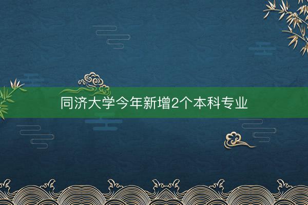 同济大学今年新增2个本科专业