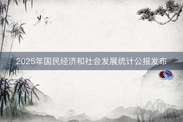 2025年国民经济和社会发展统计公报发布