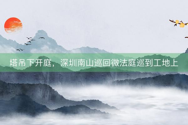 塔吊下开庭，深圳南山巡回微法庭巡到工地上