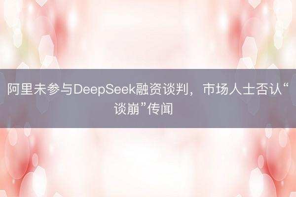 阿里未参与DeepSeek融资谈判，市场人士否认“谈崩”传闻  