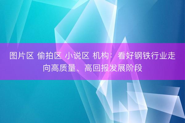 图片区 偷拍区 小说区 机构：看好钢铁行业走向高质量、高回报发展阶段