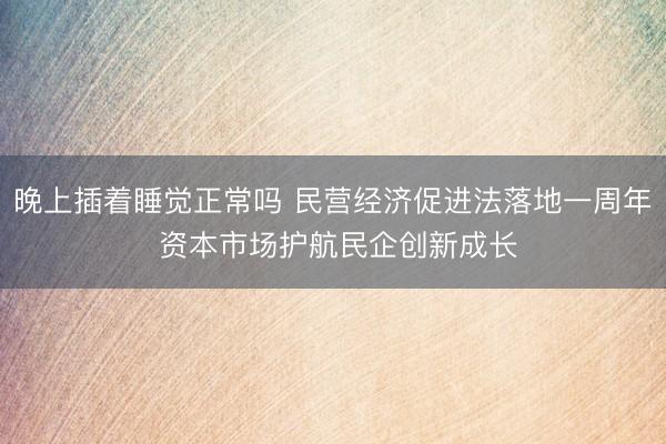 晚上插着睡觉正常吗 民营经济促进法落地一周年 资本市场护航民企创新成长