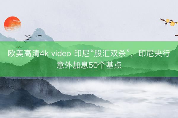 欧美高清4k video 印尼“股汇双杀”，印尼央行意外加息50个基点