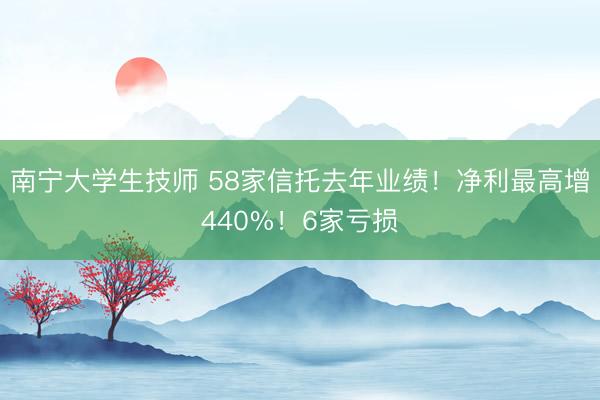 南宁大学生技师 58家信托去年业绩！净利最高增440%！6家亏损