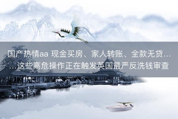 国产热情aa 现金买房、家人转账、全款无贷……这些高危操作正在触发英国最严反洗钱审查