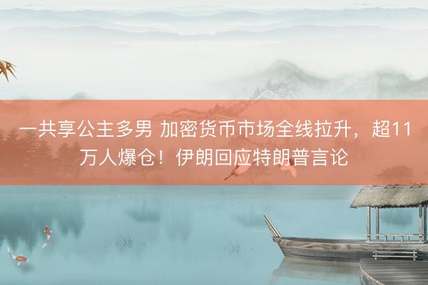 一共享公主多男 加密货币市场全线拉升，超11万人爆仓！伊朗回应特朗普言论