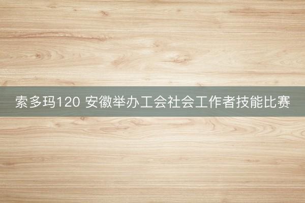 索多玛120 安徽举办工会社会工作者技能比赛