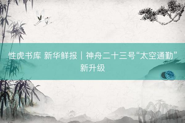 性虎书库 新华鲜报｜神舟二十三号“太空通勤”新升级