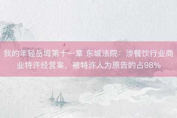 我的年轻岳坶第十一章 东城法院：涉餐饮行业商业特许经营案，被特许人为原告的占98%