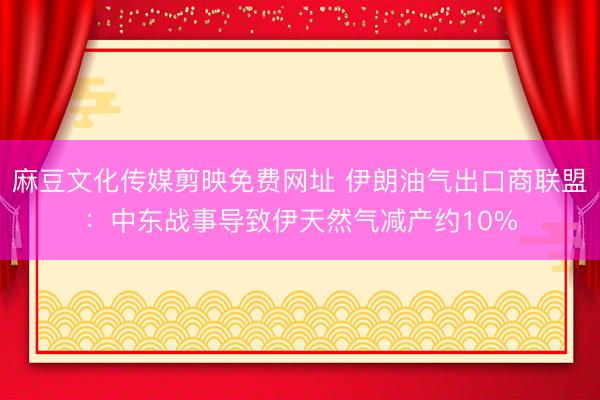 麻豆文化传媒剪映免费网址 伊朗油气出口商联盟：中东战事导致伊天然气减产约10%