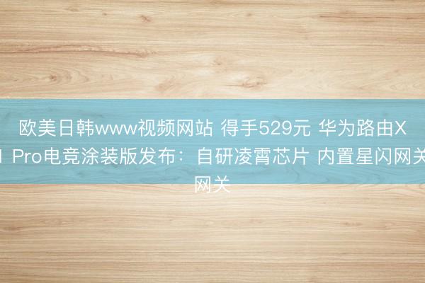 欧美日韩www视频网站 得手529元 华为路由X1 Pro电竞涂装版发布：自研凌霄芯片 内置星闪网关