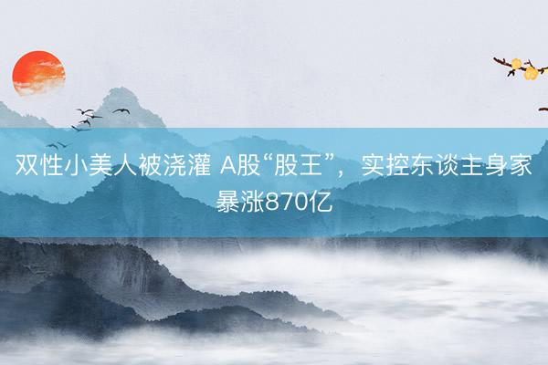 双性小美人被浇灌 A股“股王”,实控东谈主身家暴涨870亿