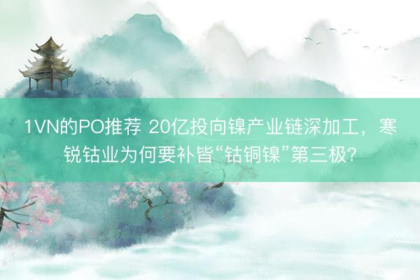 1VN的PO推荐 20亿投向镍产业链深加工,寒锐钴业为何要补皆“钴铜镍”第三极?