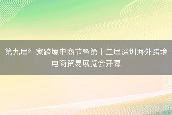 第九届行家跨境电商节暨第十二届深圳海外跨境电商贸易展览会开幕