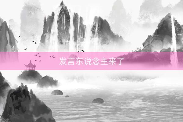 发言东说念主来了